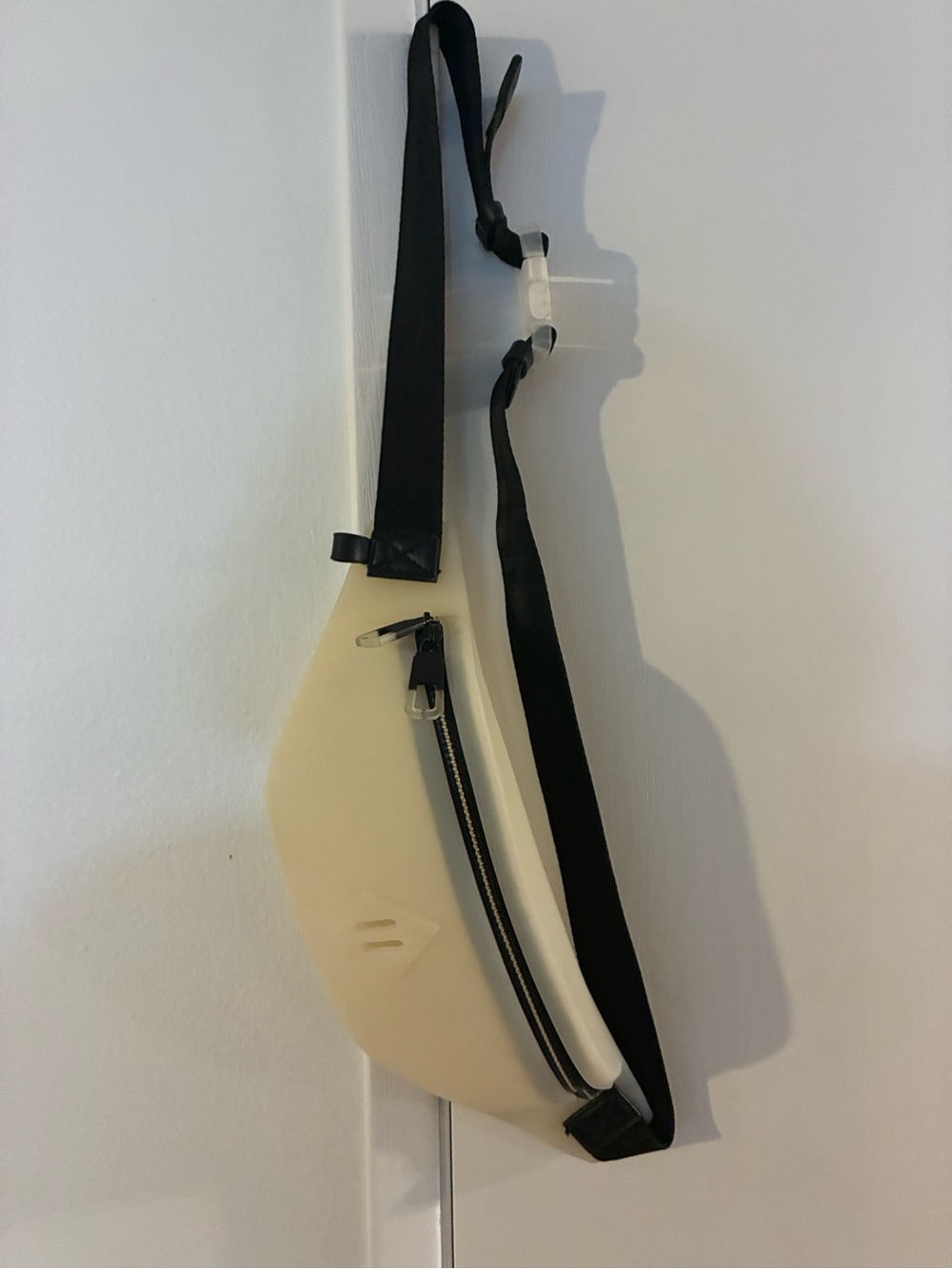 Zara cream crossbody sling bag with black strap